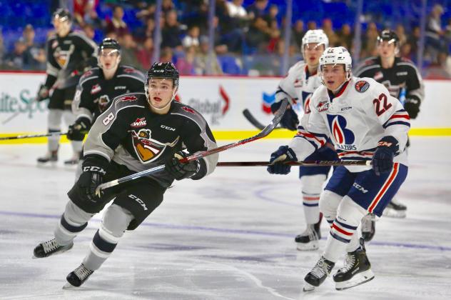 Vancouver Giants forward Tristen Nielsen vs. the Kamloops Blazers