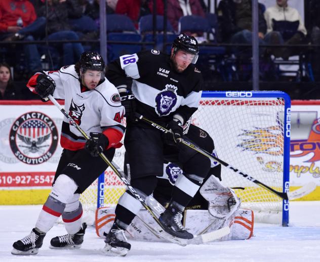 Adirondack Thunder forward Conor Riley (44) vs. the Reading Royals