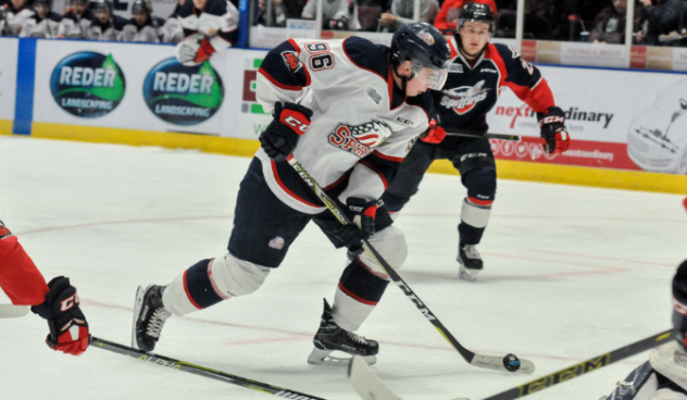 Saginaw Spirit C Damien Giroux vs. the Windsor Spitfires