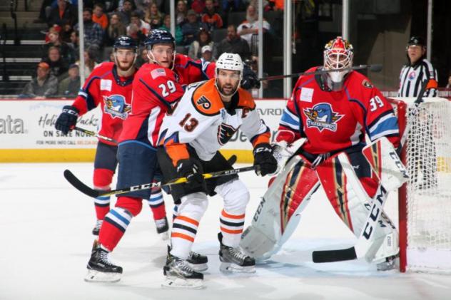 Lehigh Valley Phantoms RW Colin McDonald vs. the Springfield Thunderbirds