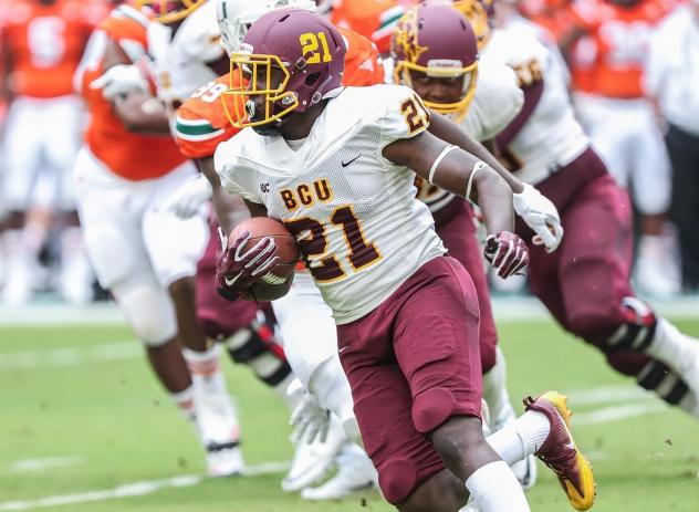 Running back Mike Jones with Bethune-Cookman University