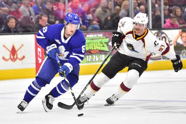 Cleveland Monsters LW Paul Bittner vs. the Toronto Marlies