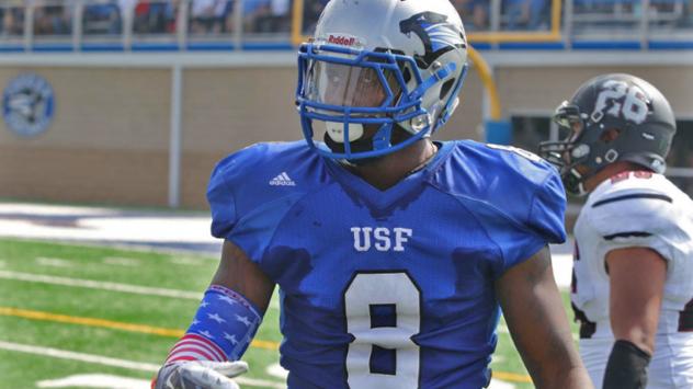Defensive back Na'Shawn Lewis with the University of Saint Francis