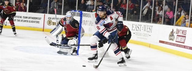 South Carolina Stingrays forward Andrew Cherniwchan vs. the Atlanta Gladiators