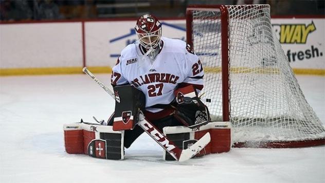Goaltender Kyle Hayton with St. Lawrence University