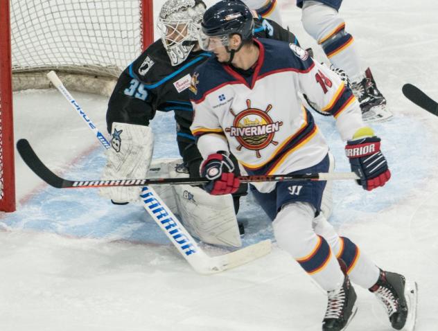 Defenseman Brandon Rumble with the Peoria Rivermen