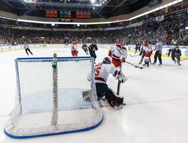 Allen Americans goaltender Jeremy Brodeur makes a save