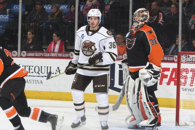 Lehigh Valley Phantoms goaltender Carter Hart vs. the Hershey Bears