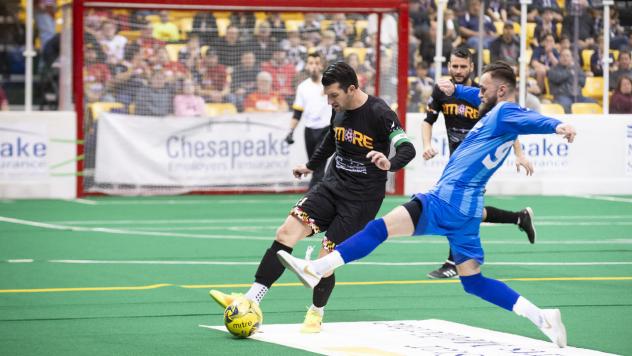 Tony Donatelli of the Baltimore Blast controls the ball against Utica City FC