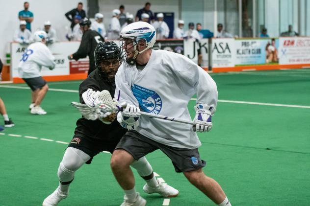 Austin Shanks of the Rochester Knighthawks vs. the Philadelphia Wings