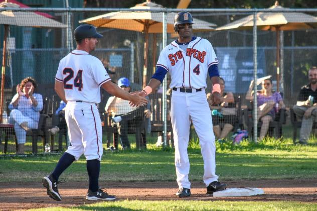 Sonoma Stompers manager Zack Pace, left, and Marcus Bradley