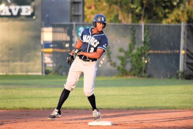 San Rafael Pacifics right fielder Javion Randle on base