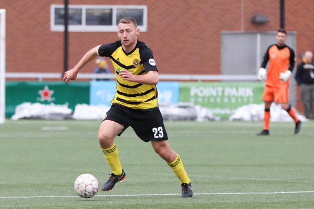 Defender Todd Pratzner with Pittsburgh Riverhounds SC