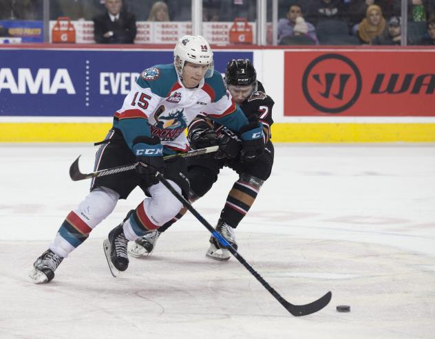 Kelowna Rockets RW Dallon Wilton vs. the Calgary Hitmen