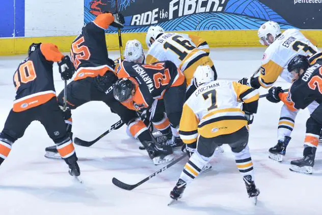 Lehigh Valley Phantoms battle the Wilkes-Barre/Scranton Penguins