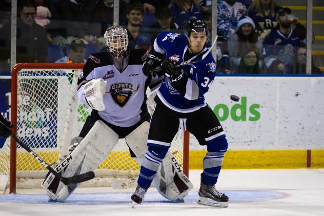 Vancouver Giants goaltender David Tendeck against the Victoria Royals