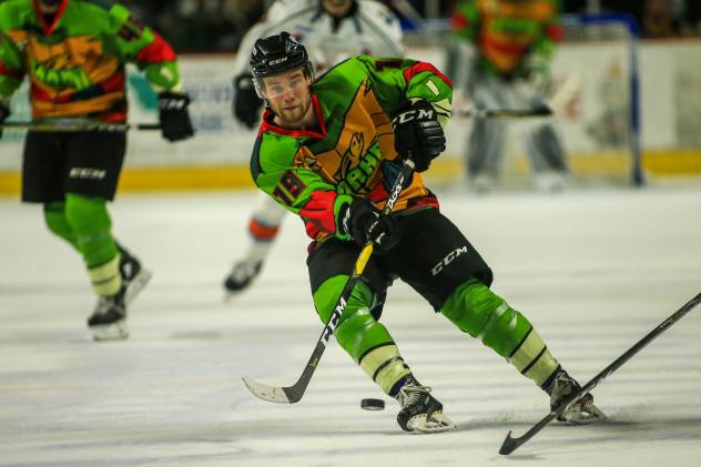 Idaho Steelheads in their Teenage Mutant Ninja Turtles jerseys