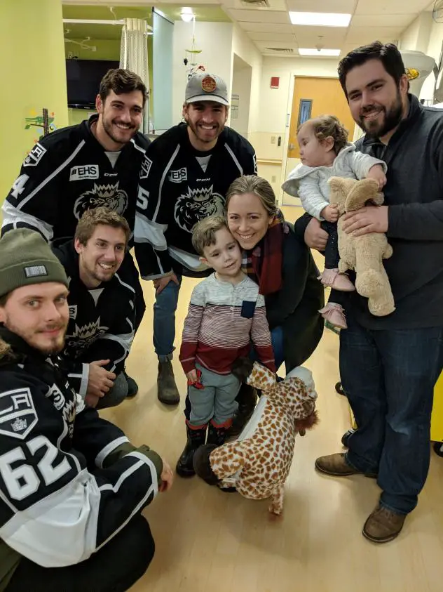 Manchester Monarchs Deliver Teddy Bears to Children at Elliot Hospital