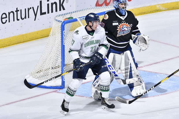 Florida Everblades forward Zach Nastasiuk vs. the Orlando Solar Bears