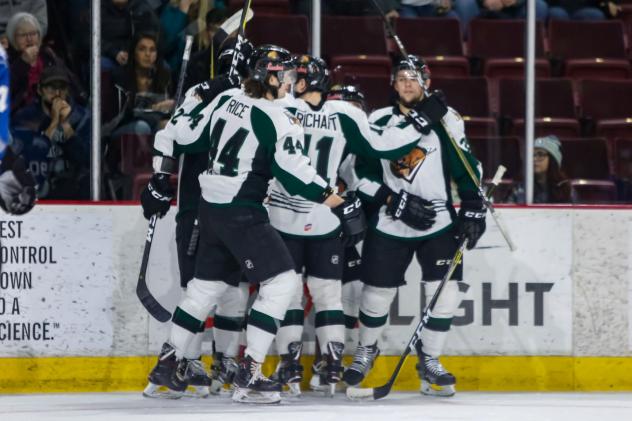 Utah Grizzlies celebrate a goal