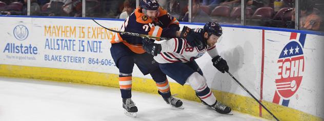 South Carolina Stingrays up against the boards