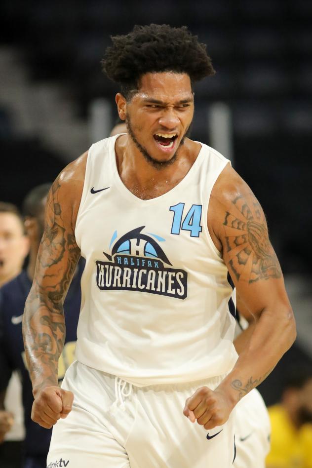 Halifax Hurricanes forward Jordan Washington against the St. John's Edge