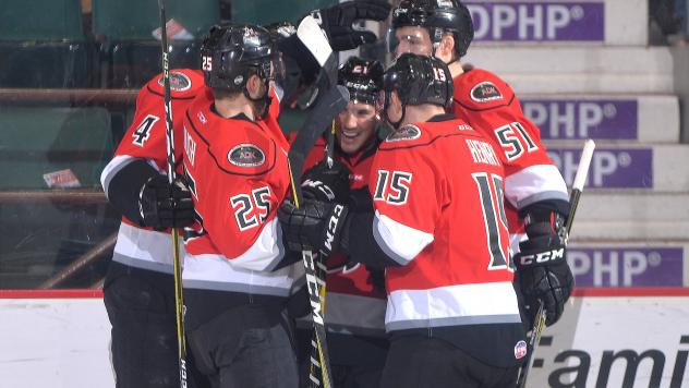 Adirondack Thunder celebrate a goal