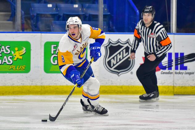 Defenceman Seth Bafaro with the Saskatoon Blades
