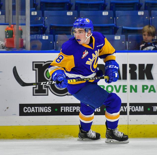 Defenceman Seth Bafaro with the Saskatoon Blades