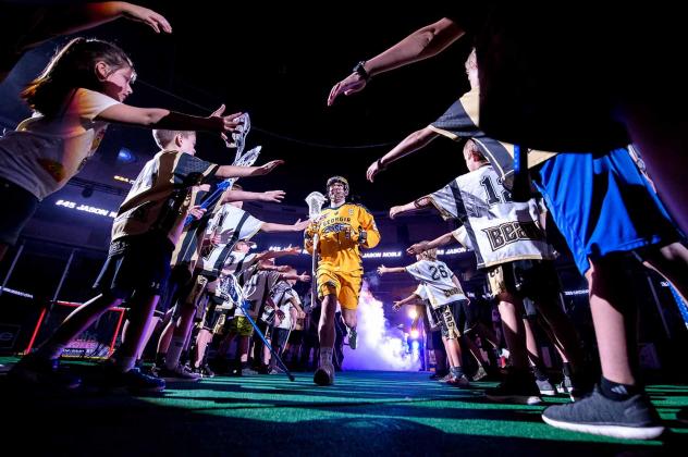 Georgia Swarm captain Jordan MacIntosh enters the field
