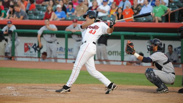 J.D. Martinez with the Tri-City ValleyCats