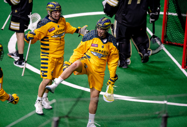 Georgia Swarm celebrate a goal