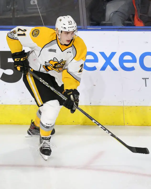 Adam Ruzicka with the Sarnia Sting