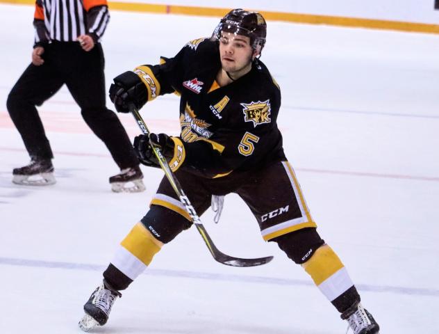 Schael Higson with the Brandon Wheat Kings