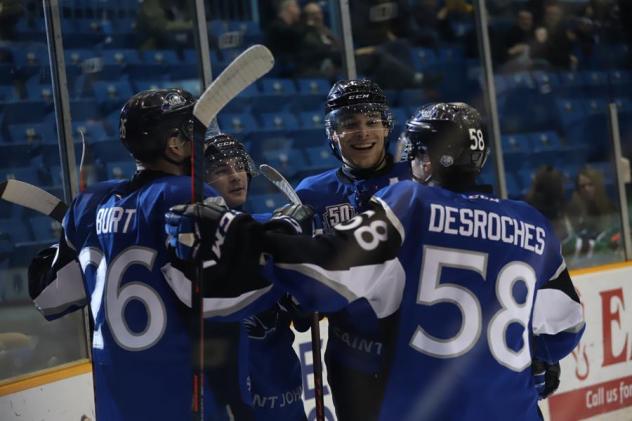 Saint John Sea Dogs celebrate a goal