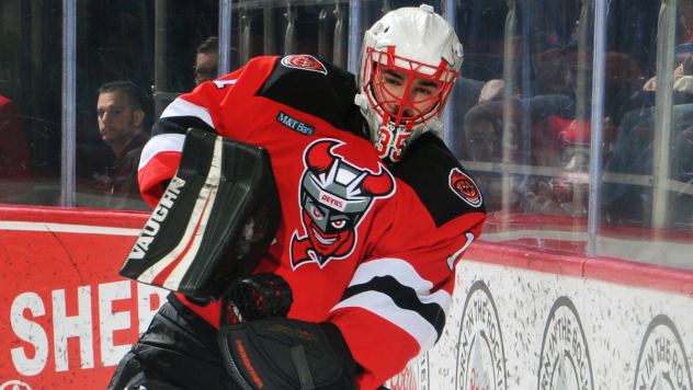 Binghamton Devils goaltender Evan Cormier