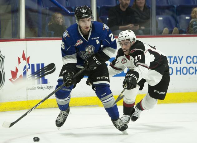 Vancouver Giants defenceman Seth Bafaro vs. the Victoria Royals