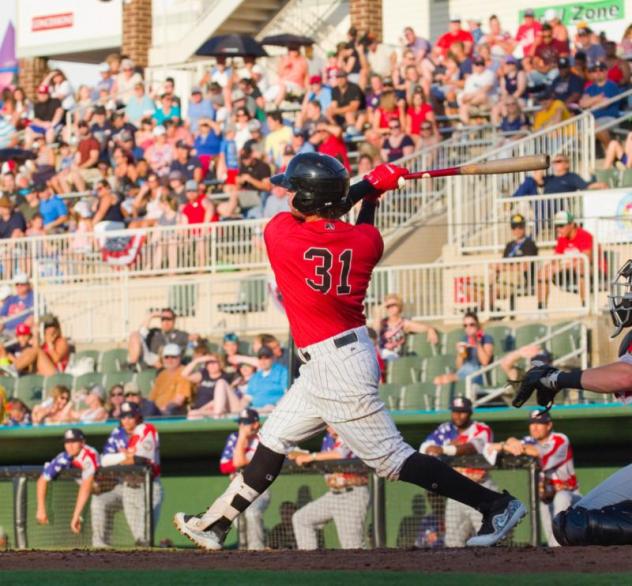 Kannapolis Intimidators with a big swing