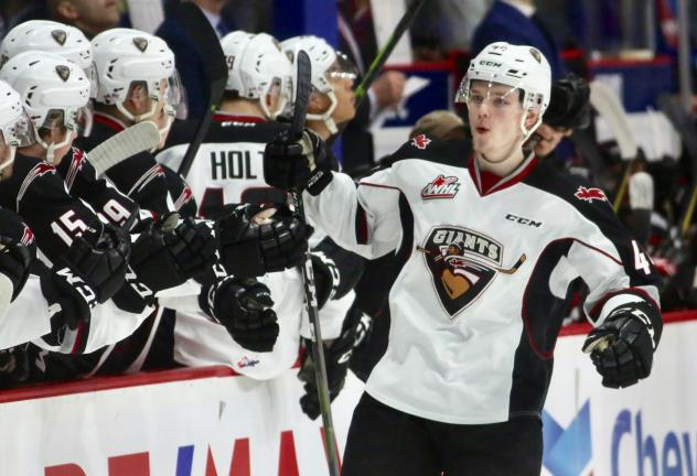 Vancouver Giants defenceman Bowen Byram against the Moose Jaw Warriors