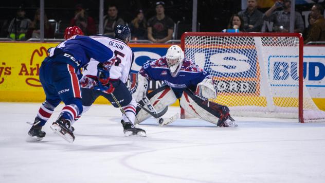 Spokane Chiefs goaltender Reece Klassen faces the Tri-City Americans