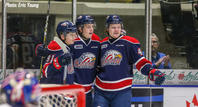 Saginaw Spirit celebrate a goal