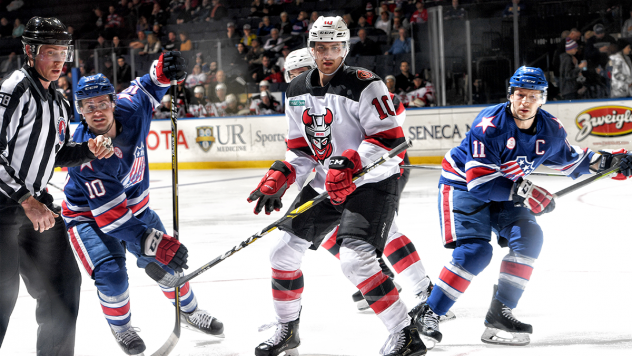 Binghamton Devils center Ryan Schmelzer vs. the Rochester Americans