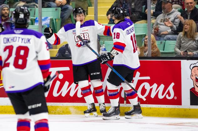Flint Firebirds defenseman Vladislav Kolyachonok with Team Orr at the CHL/NHL Top Prospects Game