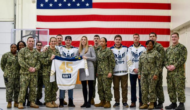 Rochester Knighthawks visit the Navy Operational Center