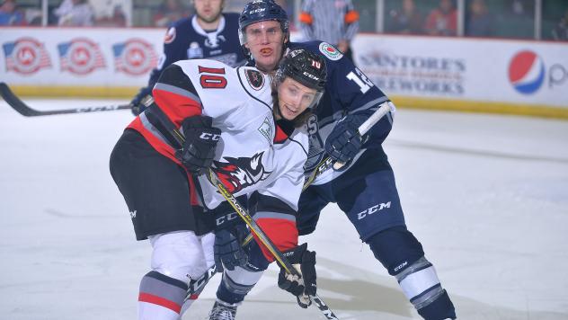 Adirondack Thunder forward Cullen Bradshaw against the Worcester Railers
