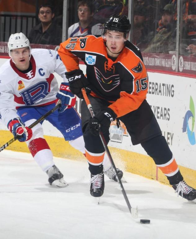 Forward Mikhail Vorobyev with the Lehigh Valley Phantoms