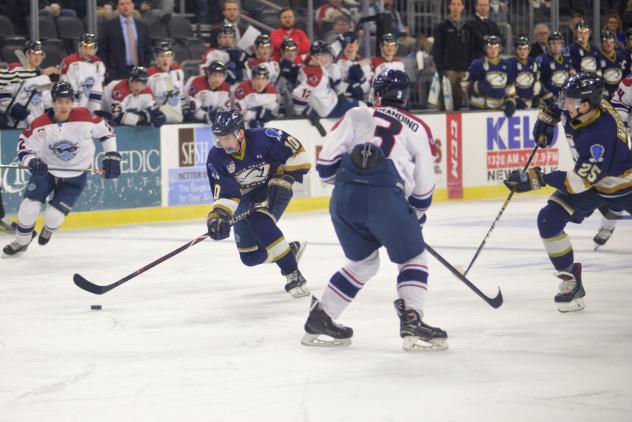 Sioux Falls Stampede center Brian Chambers skates through the Central Illinois Flying Aces