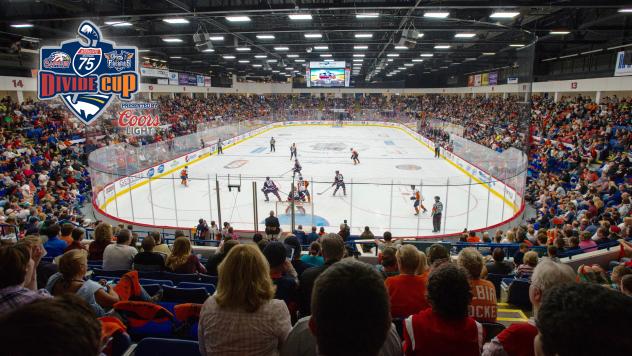 A crowd watches the Flint Firebirds at Dort Federal Credit Union Event Center