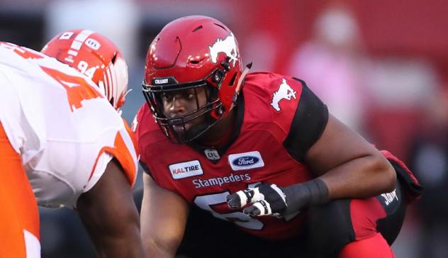 Calgary Stampeders offensive lineman Ucambre Williams