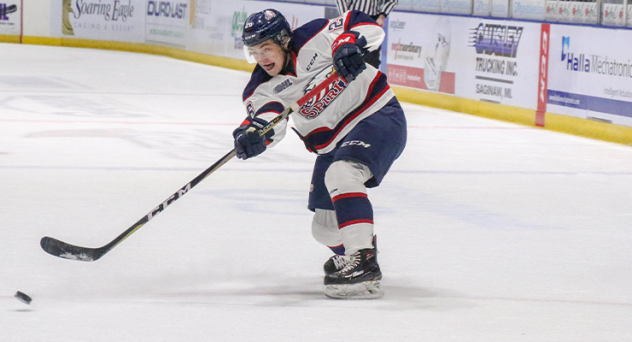 Saginaw Spirit center Camaryn Baber